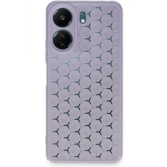 Lopard Xiaomi Redmi 13c Kılıf Petek Silikon Kapak - Lila