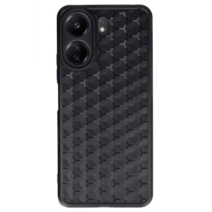 Lopard Xiaomi Redmi 13c Kılıf Petek Silikon Kapak - Siyah