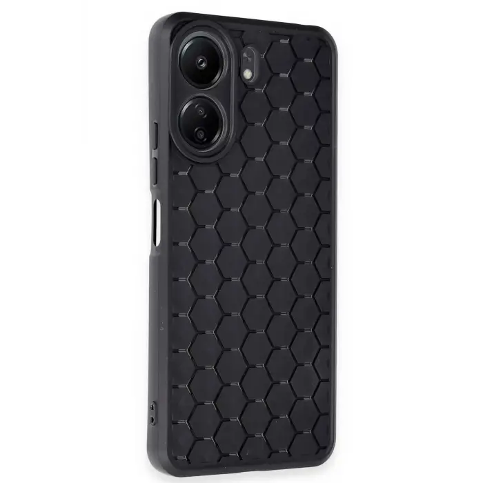 Lopard Xiaomi Redmi 13c Kılıf Petek Silikon Kapak - Siyah