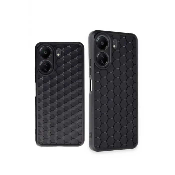 Lopard Xiaomi Redmi 13c Kılıf Petek Silikon Kapak - Siyah