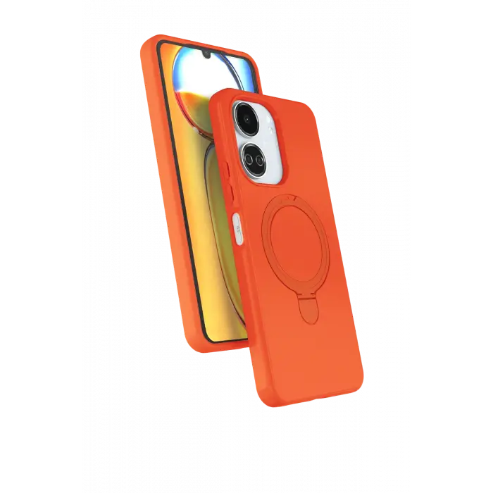 Lopard Xiaomi Redmi 13c Regal Magsafe Standlı Kapak - Turuncu