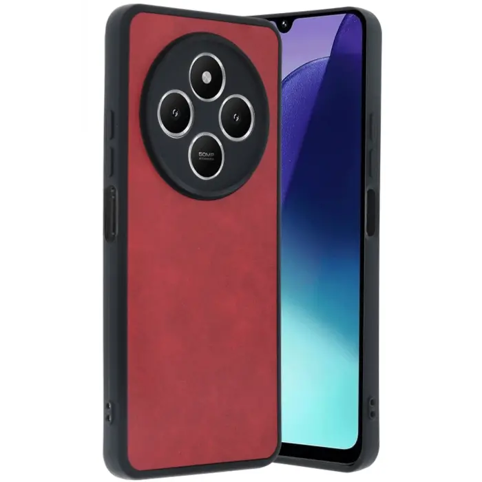 Lopard Xiaomi Redmi 14c Kılıf Aras Deri Kapak - Kırmızı