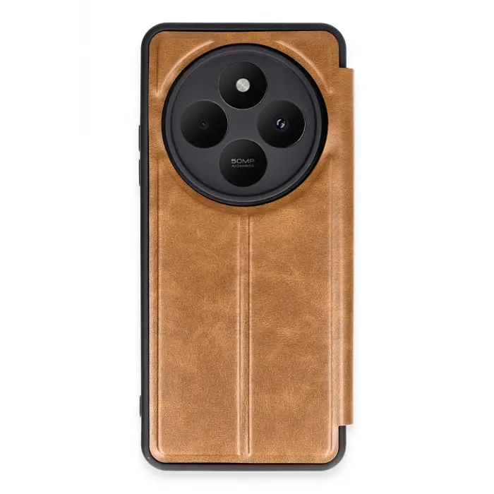 Lopard Xiaomi Redmi 14c Kılıf Flip Cover - Taba