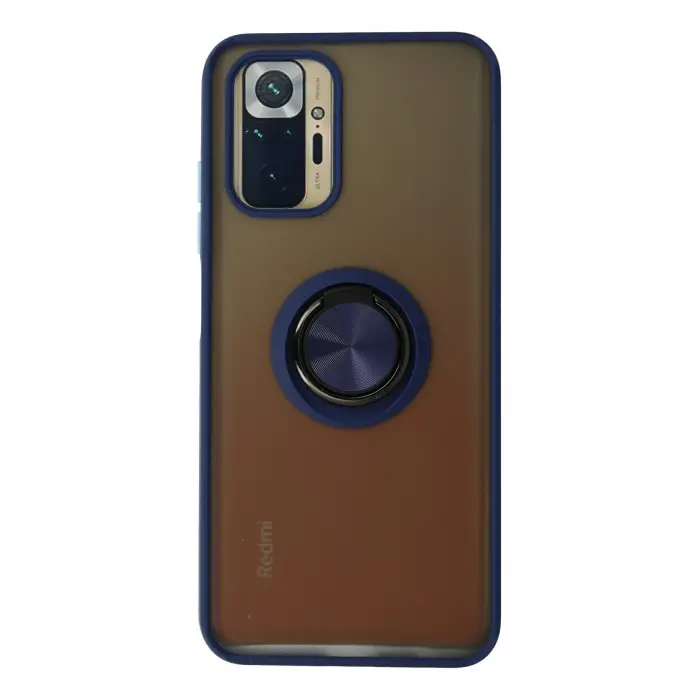 Lopard Xiaomi Redmi Note 10 Kılıf Montreal Yüzüklü Silikon Kapak - Lacivert