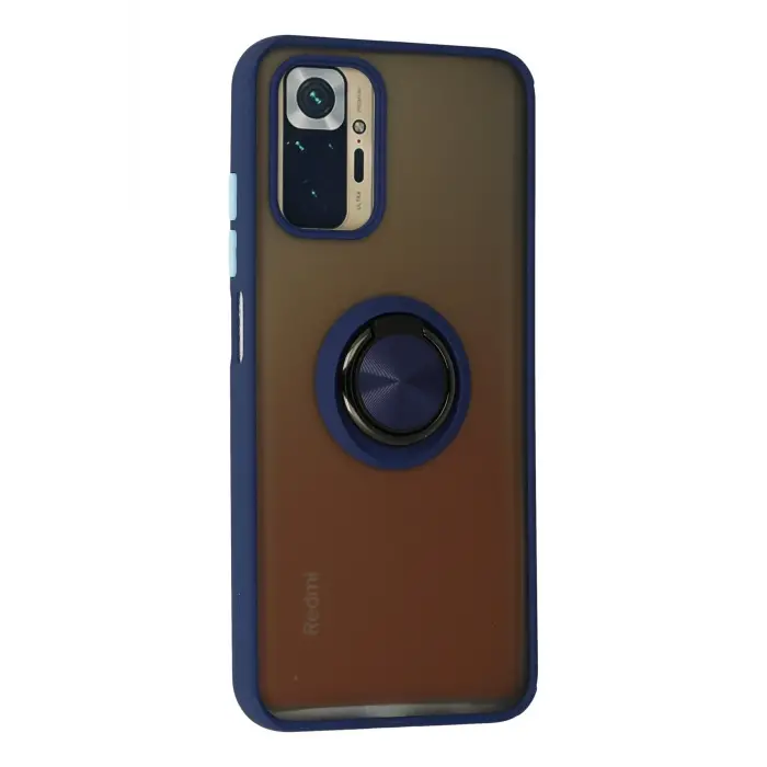 Lopard Xiaomi Redmi Note 10 Kılıf Montreal Yüzüklü Silikon Kapak - Lacivert