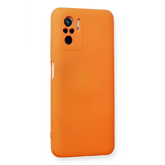Lopard Xiaomi Redmi Note 10 Kılıf Nano İçi Kadife Silikon - Turuncu