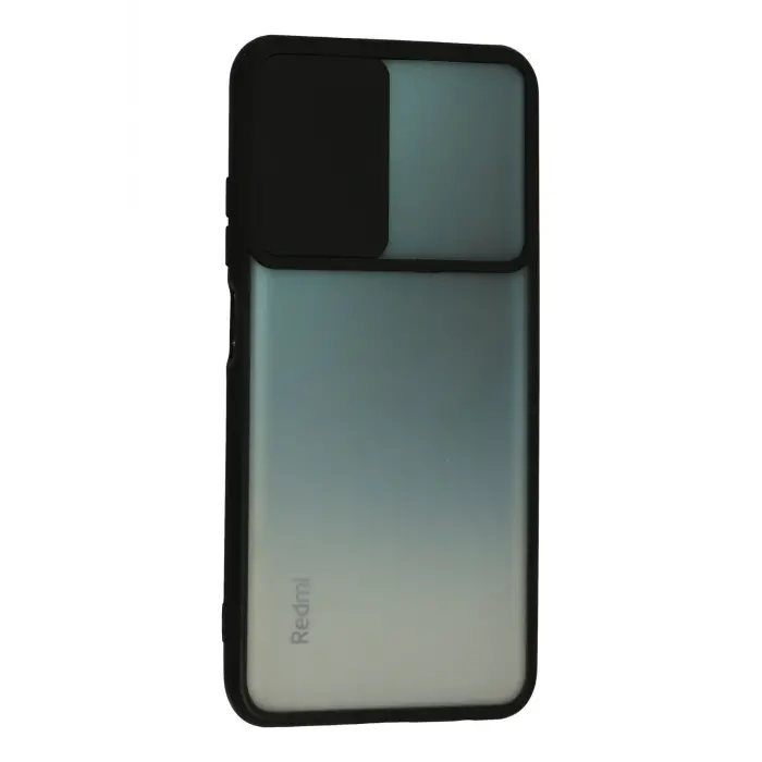 Lopard Xiaomi Redmi Note 10 Kılıf Palm Buzlu Kamera Sürgülü Silikon - Siyah