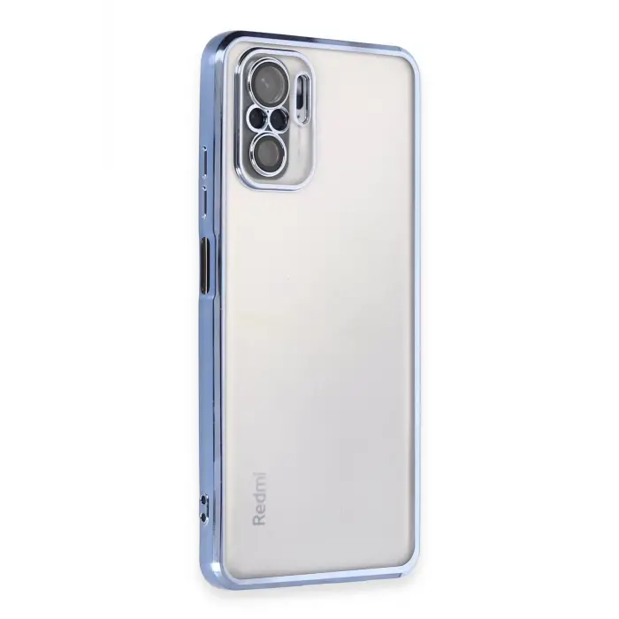 Lopard Xiaomi Redmi Note 10 Kılıf Razer Lensli Silikon - Açık Mavi