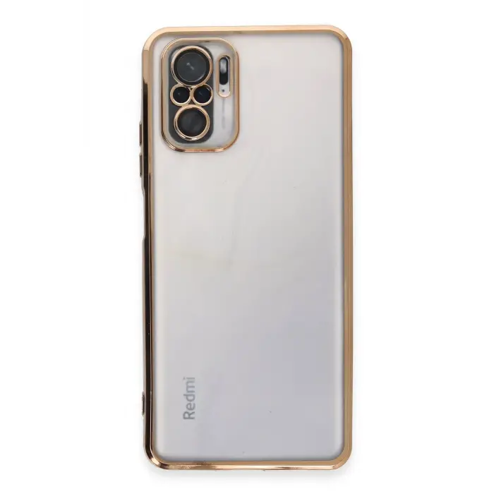 Lopard Xiaomi Redmi Note 10 Kılıf Razer Lensli Silikon - Gold