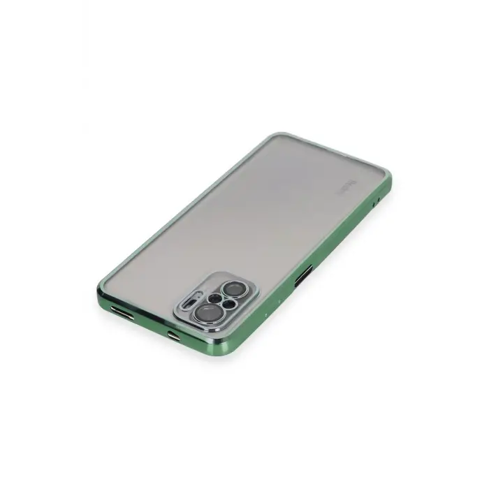 Lopard Xiaomi Redmi Note 10 Kılıf Razer Lensli Silikon - Yeşil