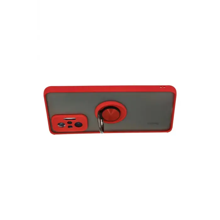 Lopard Xiaomi Redmi Note 10 Pro Kılıf Montreal Yüzüklü Silikon Kapak - Kırmızı