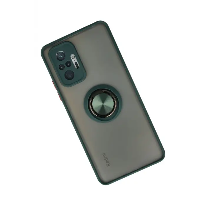 Lopard Xiaomi Redmi Note 10 Pro Kılıf Montreal Yüzüklü Silikon Kapak - Yeşil