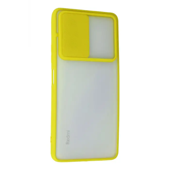 Lopard Xiaomi Redmi Note 10 Pro Kılıf Palm Buzlu Kamera Sürgülü Silikon - Sarı