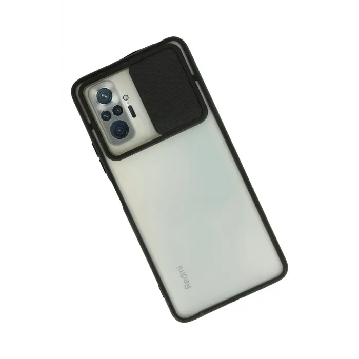 Lopard Xiaomi Redmi Note 10 Pro Kılıf Palm Buzlu Kamera Sürgülü Silikon - Siyah