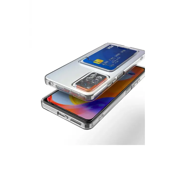 Lopard Xiaomi Redmi Note 11 Kılıf Kart Şeffaf Silikon - Şeffaf