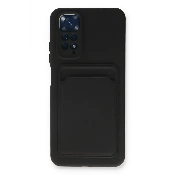 Lopard Xiaomi Redmi Note 11 Kılıf Kelvin Kartvizitli Silikon - Siyah