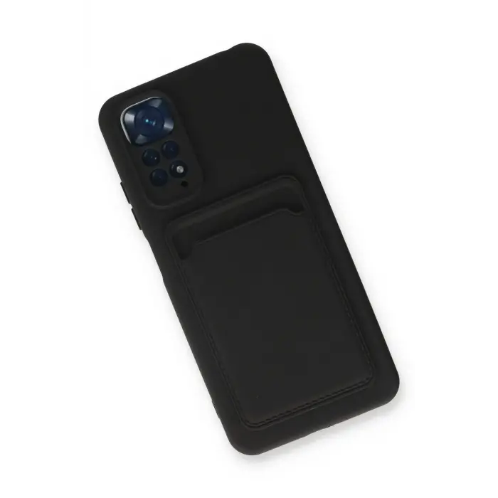 Lopard Xiaomi Redmi Note 11 Kılıf Kelvin Kartvizitli Silikon - Siyah