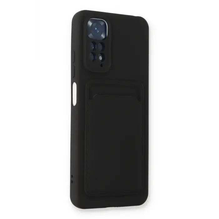 Lopard Xiaomi Redmi Note 11 Kılıf Kelvin Kartvizitli Silikon - Siyah