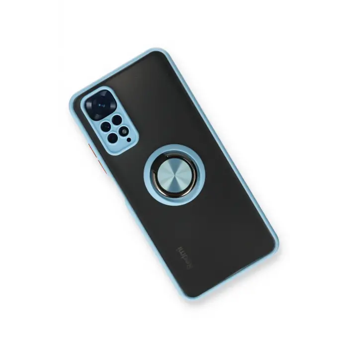 Lopard Xiaomi Redmi Note 11 Kılıf Montreal Yüzüklü Silikon Kapak - Buz Mavi