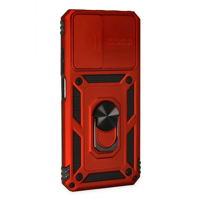 Lopard Xiaomi Redmi Note 11 Kılıf Pars Lens Yüzüklü Silikon - Kırmızı