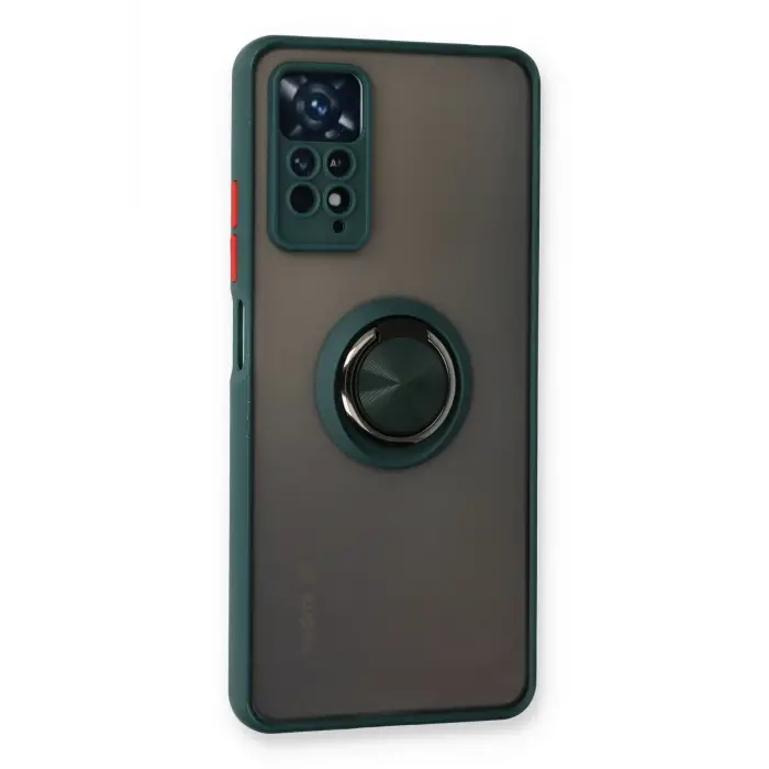 Lopard Xiaomi Redmi Note 11 Pro Kılıf Montreal Yüzüklü Silikon Kapak - Yeşil