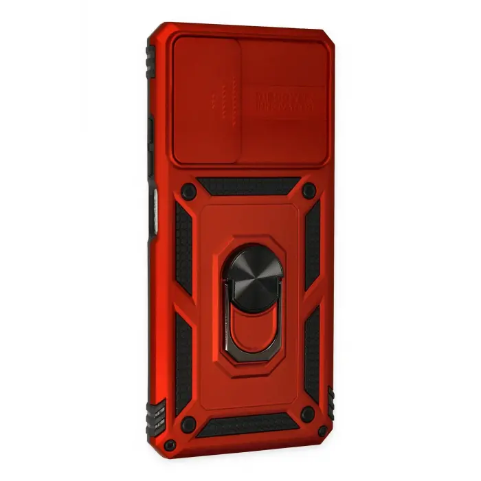 Lopard Xiaomi Redmi Note 11 Pro Kılıf Pars Lens Yüzüklü Silikon - Kırmızı