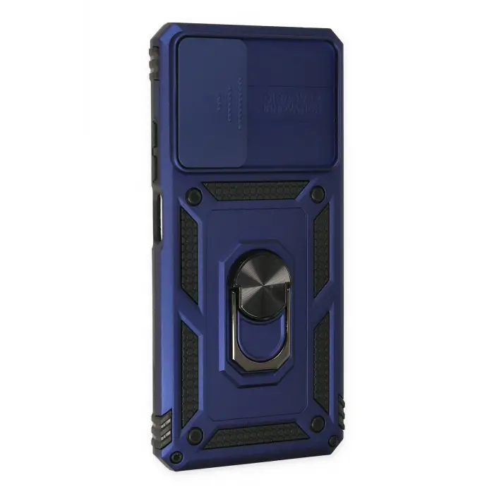 Lopard Xiaomi Redmi Note 11 Pro Kılıf Pars Lens Yüzüklü Silikon - Lacivert