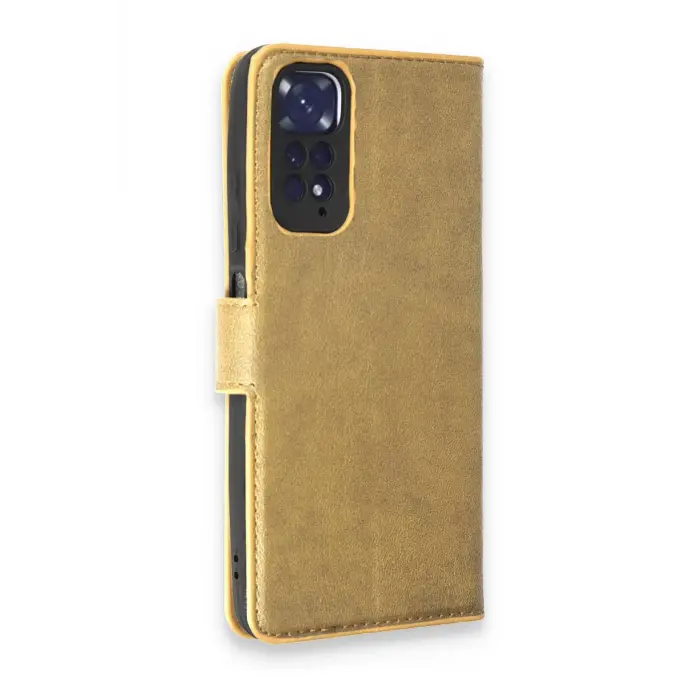 Lopard Xiaomi Redmi Note 11 Pro Kılıf Trend S Plus Kapaklı Kılıf - Gold