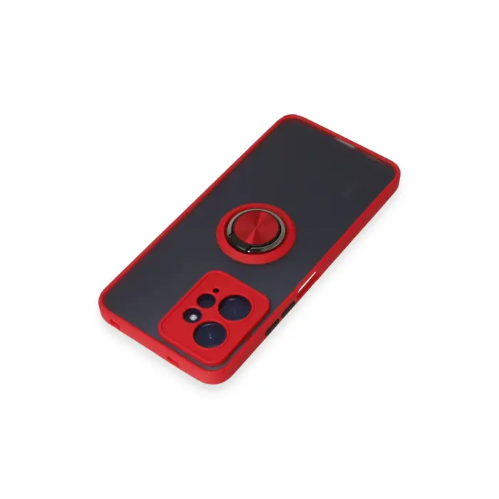 Lopard Xiaomi Redmi Note 12 4g Kılıf Montreal Yüzüklü Silikon Kapak - Kırmızı