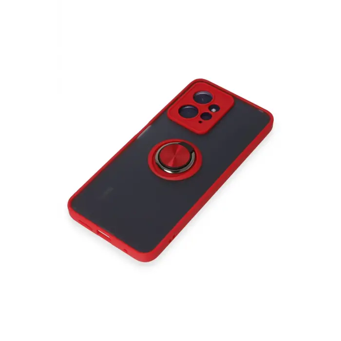 Lopard Xiaomi Redmi Note 12 4g Kılıf Montreal Yüzüklü Silikon Kapak - Kırmızı