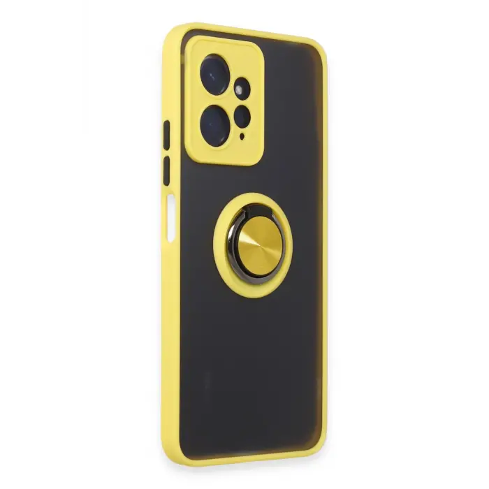 Lopard Xiaomi Redmi Note 12 4g Kılıf Montreal Yüzüklü Silikon Kapak - Sarı