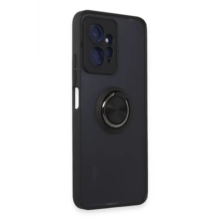 Lopard Xiaomi Redmi Note 12 4g Kılıf Montreal Yüzüklü Silikon Kapak - Siyah