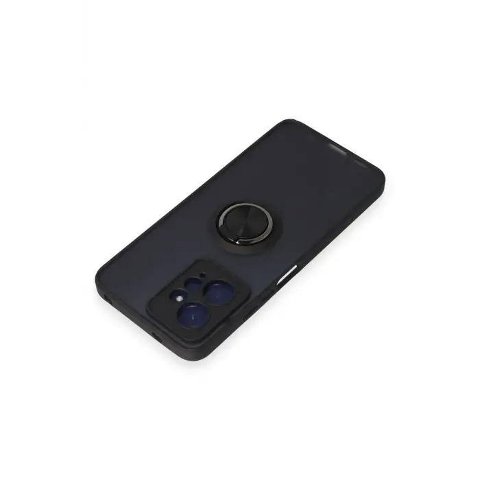 Lopard Xiaomi Redmi Note 12 4g Kılıf Montreal Yüzüklü Silikon Kapak - Siyah