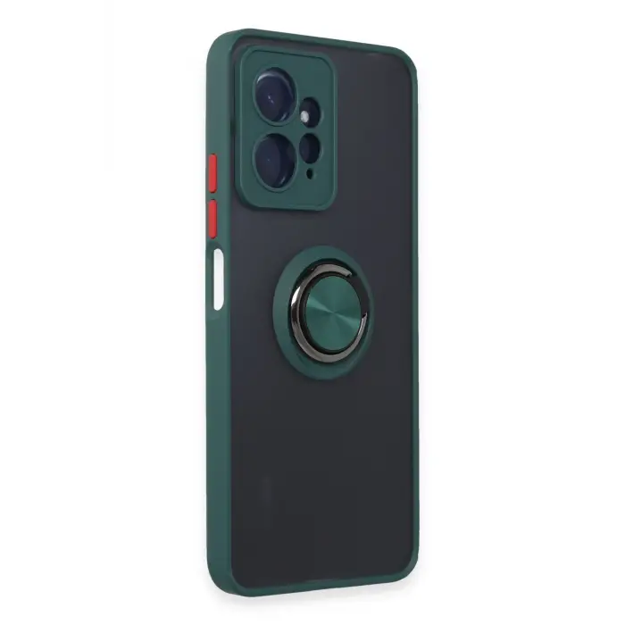 Lopard Xiaomi Redmi Note 12 4g Kılıf Montreal Yüzüklü Silikon Kapak - Yeşil