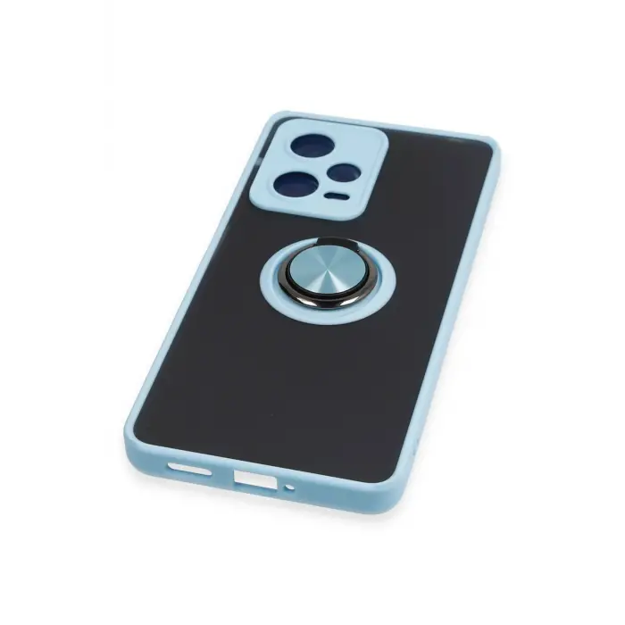 Lopard Xiaomi Redmi Note 12 5g Kılıf Montreal Yüzüklü Silikon Kapak - Buz Mavi