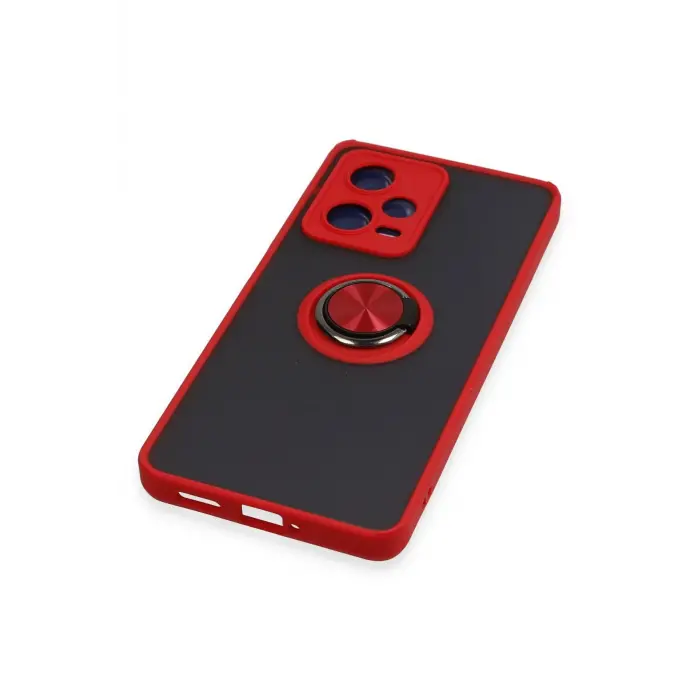 Lopard Xiaomi Redmi Note 12 5g Kılıf Montreal Yüzüklü Silikon Kapak - Kırmızı