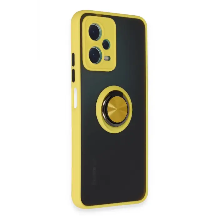 Lopard Xiaomi Redmi Note 12 5g Kılıf Montreal Yüzüklü Silikon Kapak - Sarı