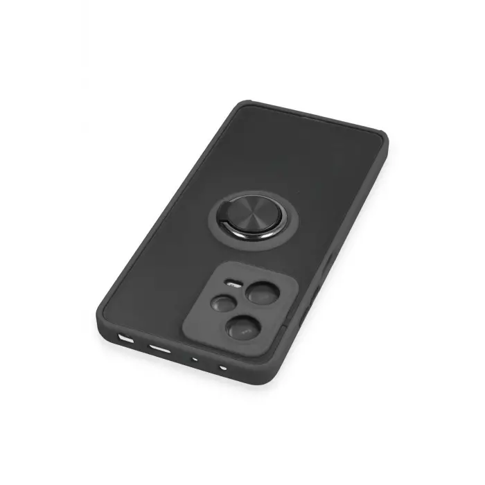 Lopard Xiaomi Redmi Note 12 5g Kılıf Montreal Yüzüklü Silikon Kapak - Siyah