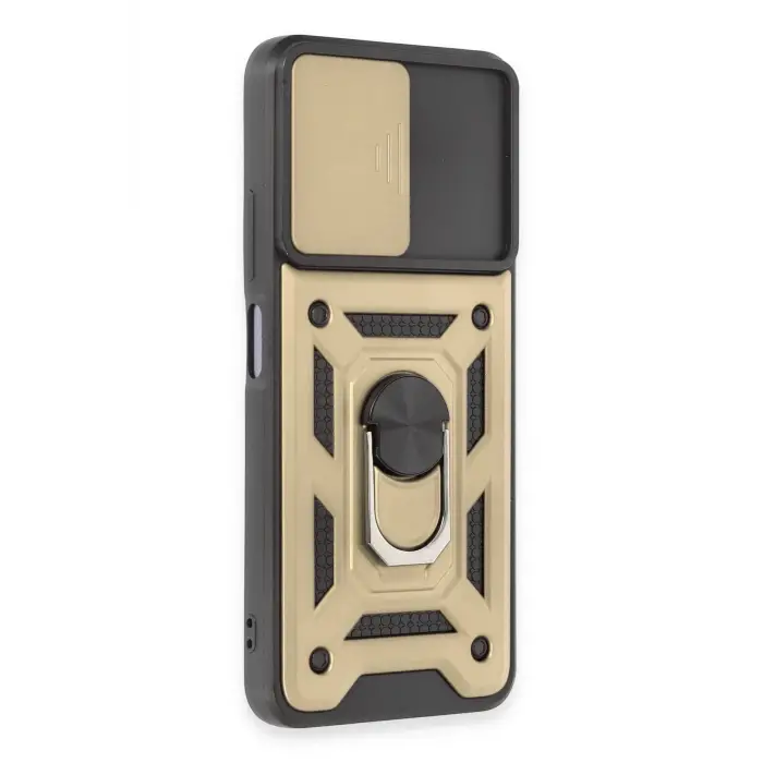 Lopard Xiaomi Redmi Note 12 5g Kılıf Pars Lens Yüzüklü Silikon - Gold