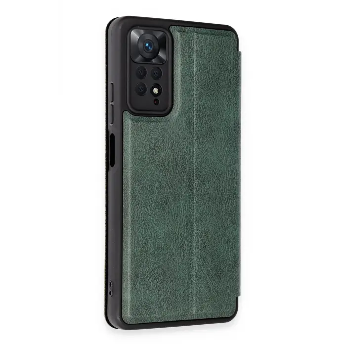 Lopard Xiaomi Redmi Note 12 Pro 4g Kılıf Flip Cover - Koyu Yeşil