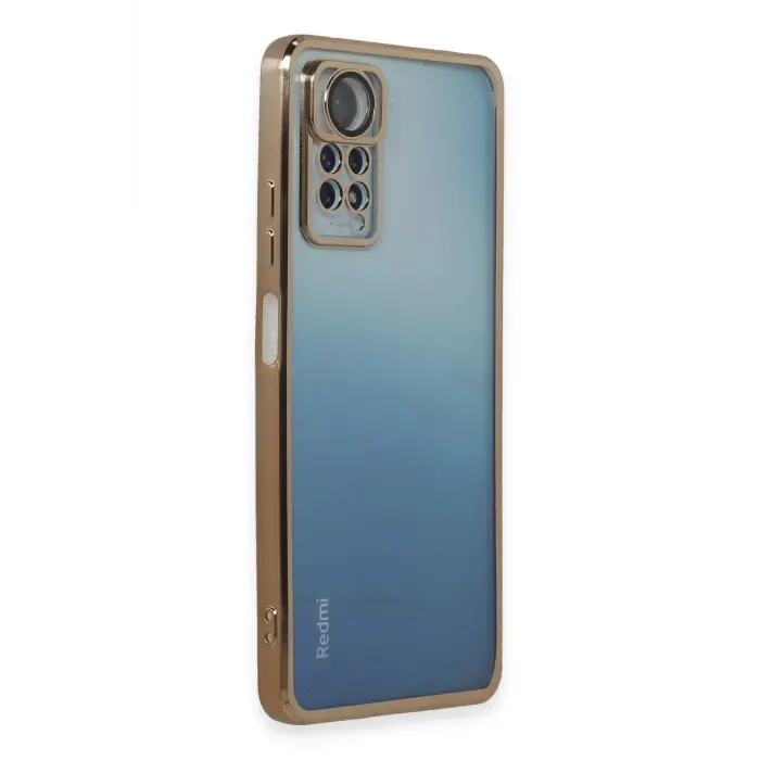 Lopard Xiaomi Redmi Note 12 Pro 4g Kılıf Razer Lensli Silikon - Gold