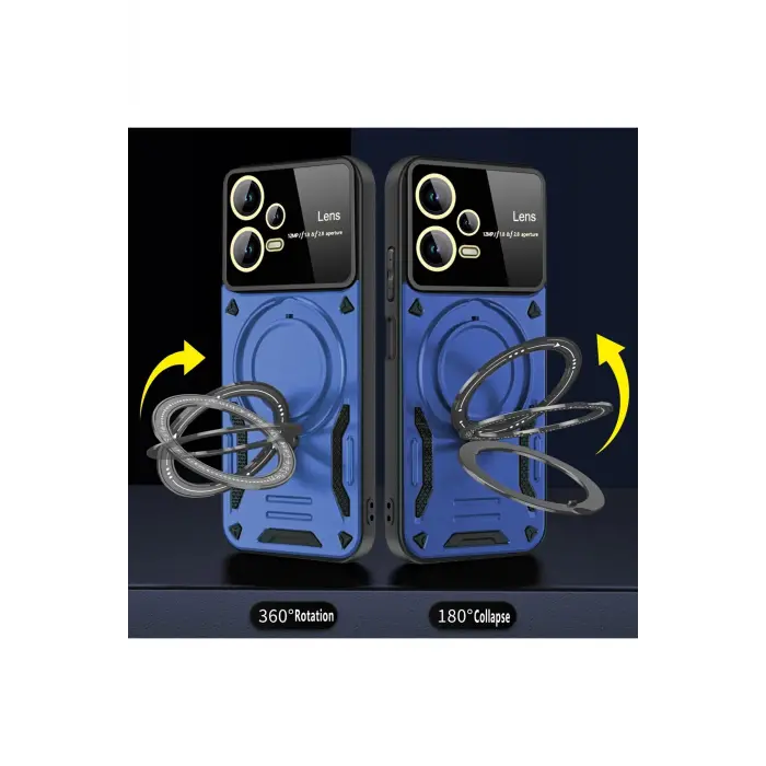 Lopard Xiaomi Redmi Note 12 Pro 5g Kılıf Joy Lens Standlı Kapak - Kırmızı