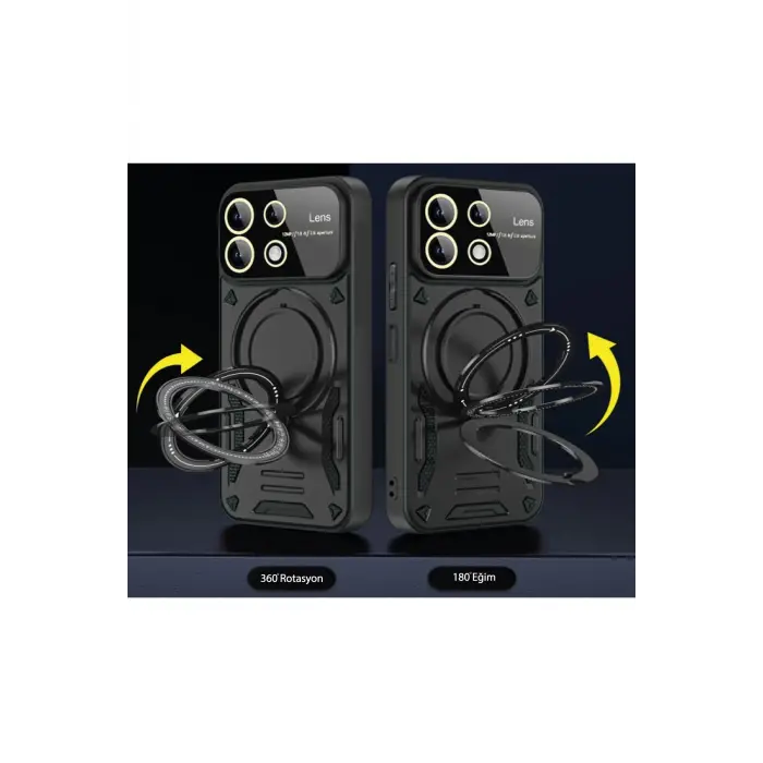 Lopard Xiaomi Redmi Note 13 4g Kılıf Joy Lens Standlı Kapak - Mor