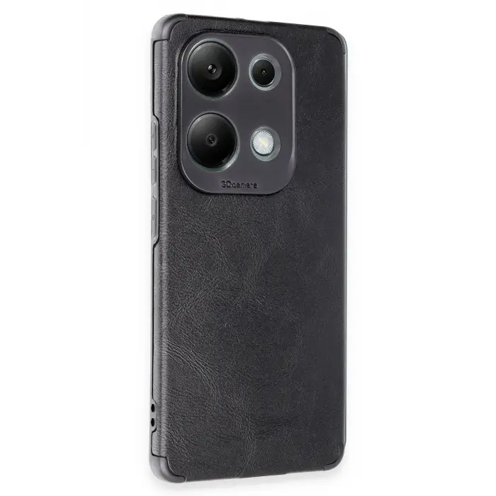 Lopard Xiaomi Redmi Note 13 4g Kılıf Loop Deri Silikon - Siyah