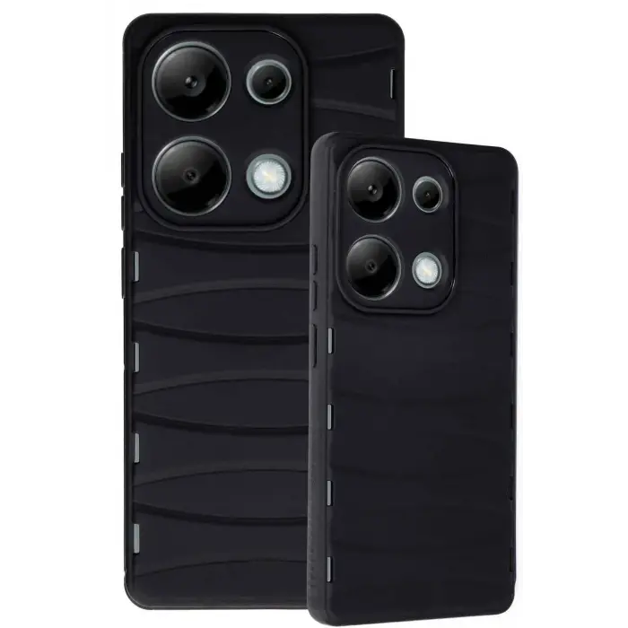 Lopard Xiaomi Redmi Note 13 Pro 4g Kılıf Bibercas Silikon Kapak - Siyah