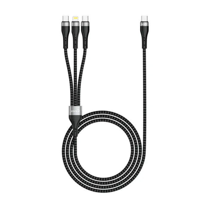 Lopard Zr-45 3in1 Usb-a To Lightning - Type-c - Type-c Şarj Ve Data Kablosu 20w 1.5m