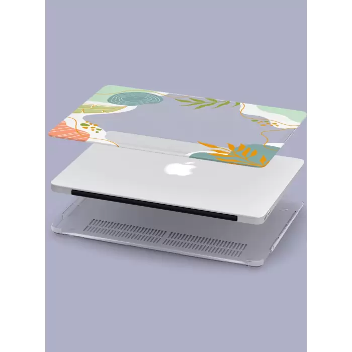 Macbook Air (M2-M3) Kılıf 13.6 inç A2681-A3113 2022/2024 Şeffaf Kapak Tam Koruma Macos-04 Pastel Renkli