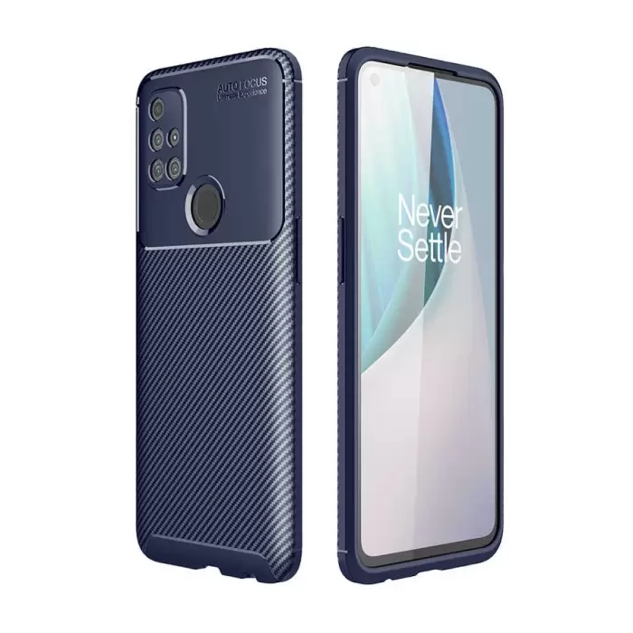 One Plus Nord N10 5G Kılıf Lopard Kamera Korumalı Karbon Desenli Negro Kapak Orijinal Yüzey Kılıf