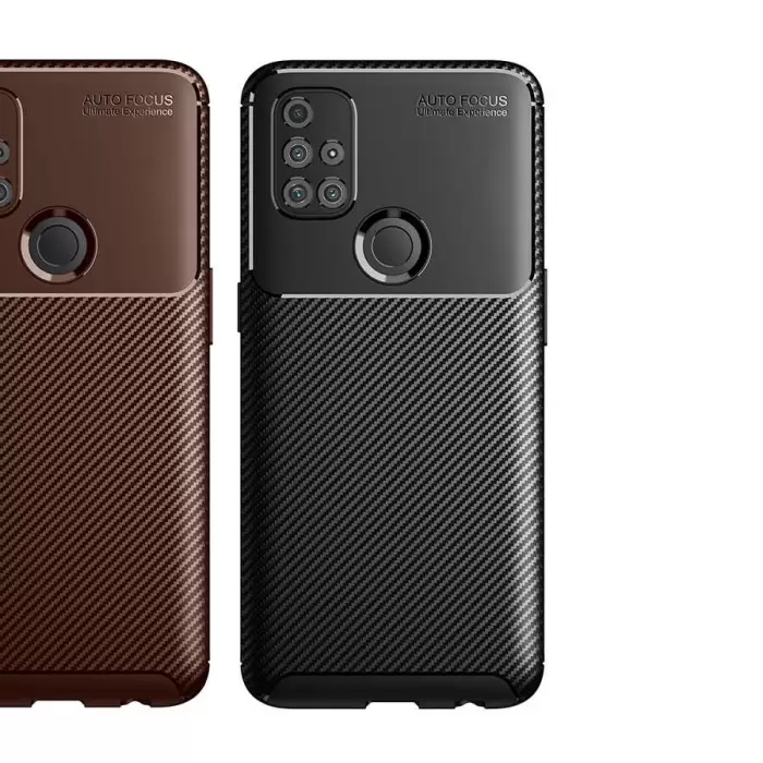 One Plus Nord N10 5G Kılıf Lopard Kamera Korumalı Karbon Desenli Negro Kapak Orijinal Yüzey Kılıf