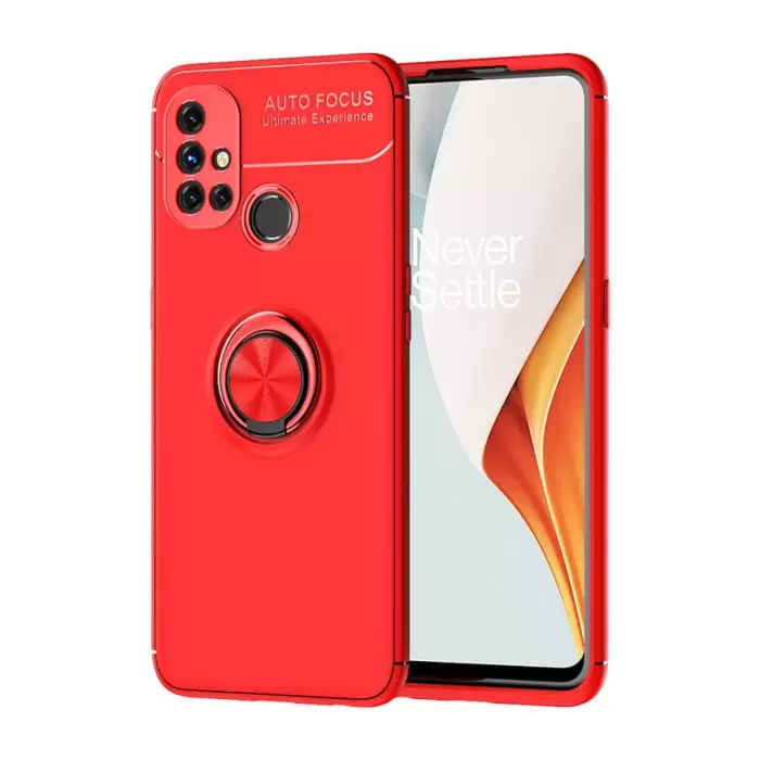 One Plus Nord N10 5G Kılıf Lopard Kamera Korumalı Yüzüklü Standlı Koruyucu Orjinal Kalite Ravel